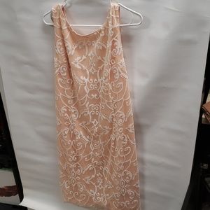 Soft peachy short dress with white sequins